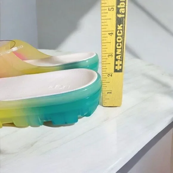 NWT UGG Jella Clear Watercolor Slide Sandals Multicolor Size 10 - Picture 8 of 15